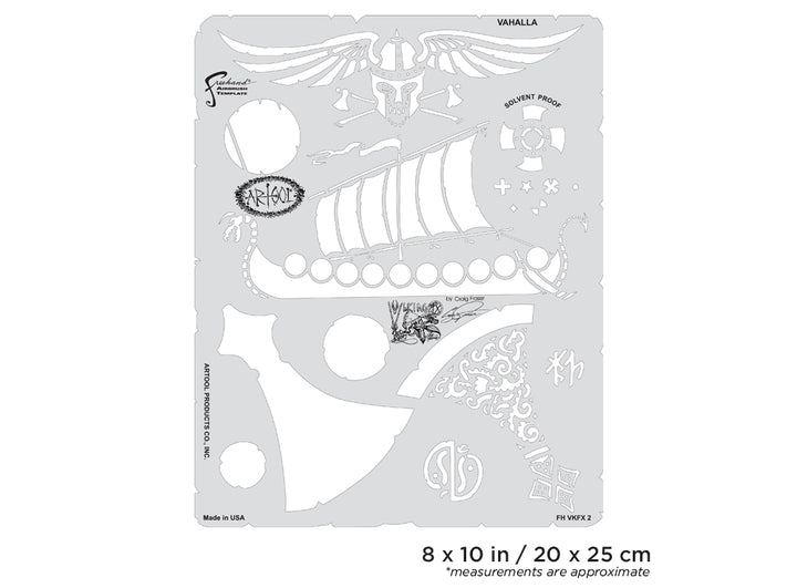 IWATA Artool Viking FX Vahalla Freehand Airbrush Template by Craig Fraser | 758240150855