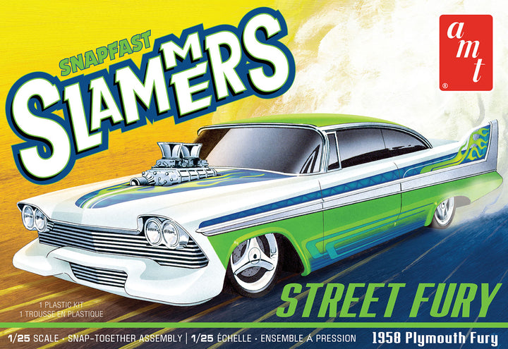 AMT 1/25 1958 Plymouth Slammers Street Fury Snap Fit Kit | 849398043462