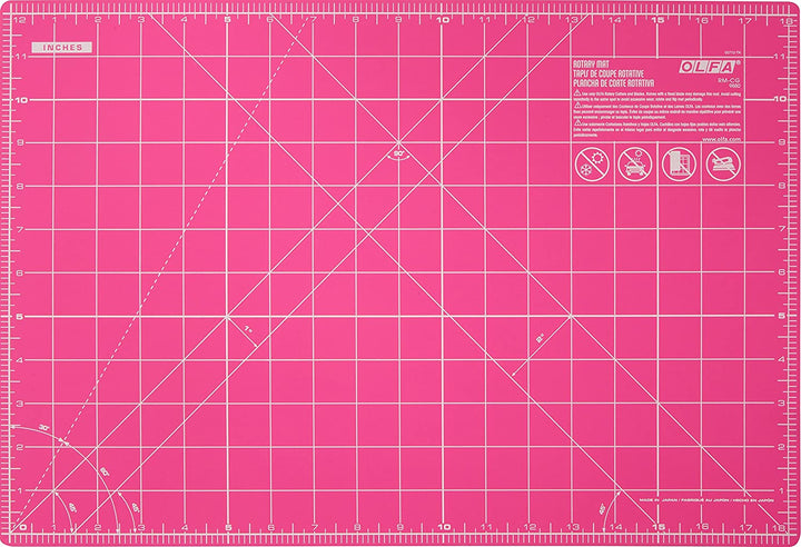 OLFA 12' x 18' Double Sided Rotary Mat, Pink (RM-CG/PIK) | 91511220407