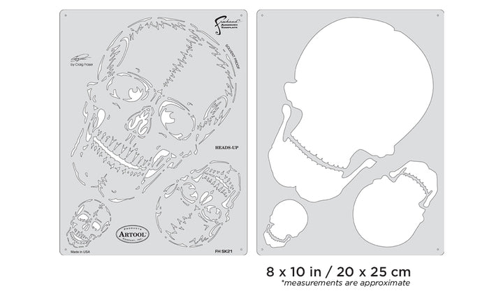 IWATA Artool Horror of Skullmaster Heads-Up Freehand Airbrush Template by Craig Fraser | 758240138389