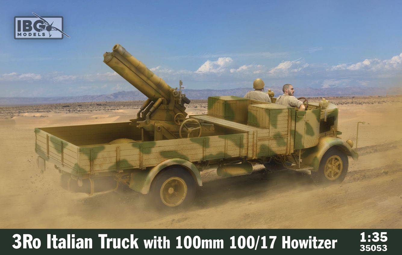IBG Models 1/35 3Ro Italian Truck with 100/17 100mm Howitzer | 5907747901193