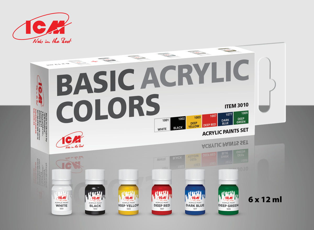 Basic Icm ICM Basic Acrylic Colors (4823044408429) | P-Rex Hobby