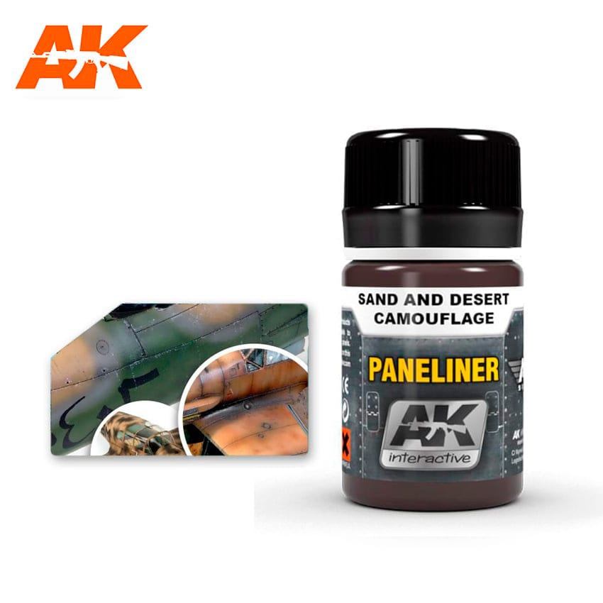 AK Interactive Paneliner For Sand And Desert Camouflage 35ml | 8436535573535