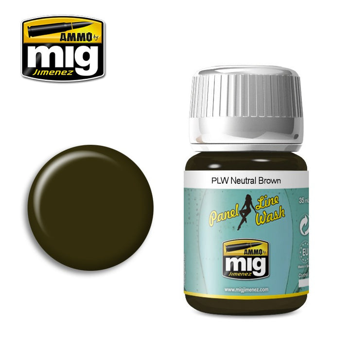 Ammo Mig Neutral Brown Panel Line Wash | 8432074016144
