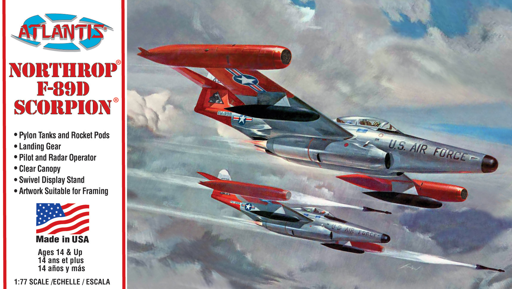 Atlantis 1/77 Northrop F-89D Scorpion with Swivel Stand | 850002740752