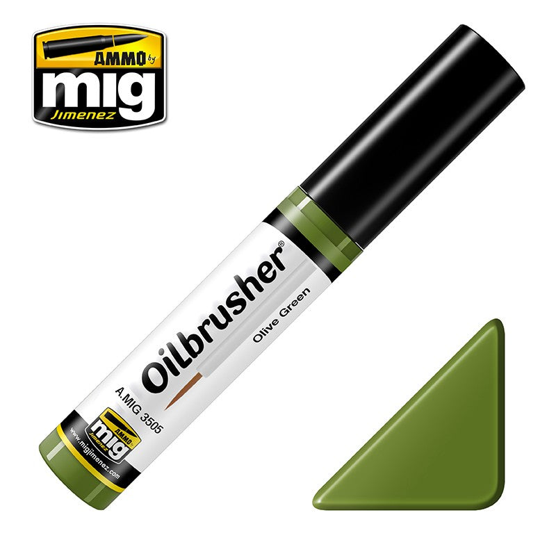 Ammo Mig Oilbrusher - Olive Green | 8432074035053