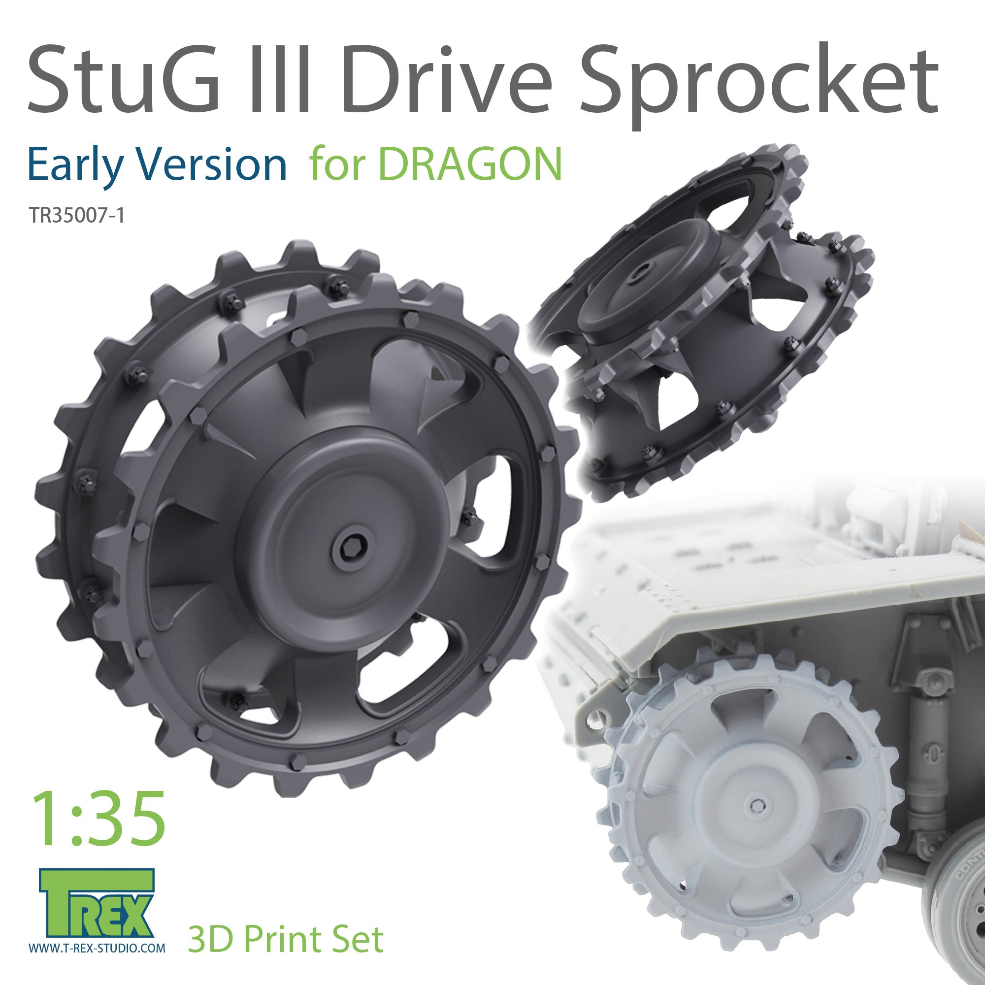 T-Rex Studio 1/35 StugIII Sprocket Set (Early Version) for Dragon | 6973984750350