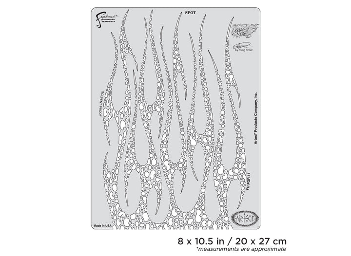 IWATA Artool Flame-o-rama 2 Spot Freehand Airbrush Template by Craig Fraser | 758240038474