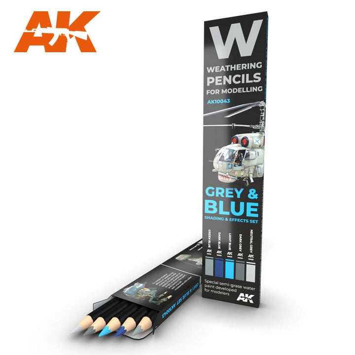 AK Interactive Weathering Pencil Set - Grey and Blue Camouflages | 8436564929440