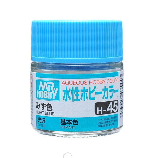Mr Hobby Aqueous Color H45 Gloss Light Blue 10ml Bottle | 4973028738766