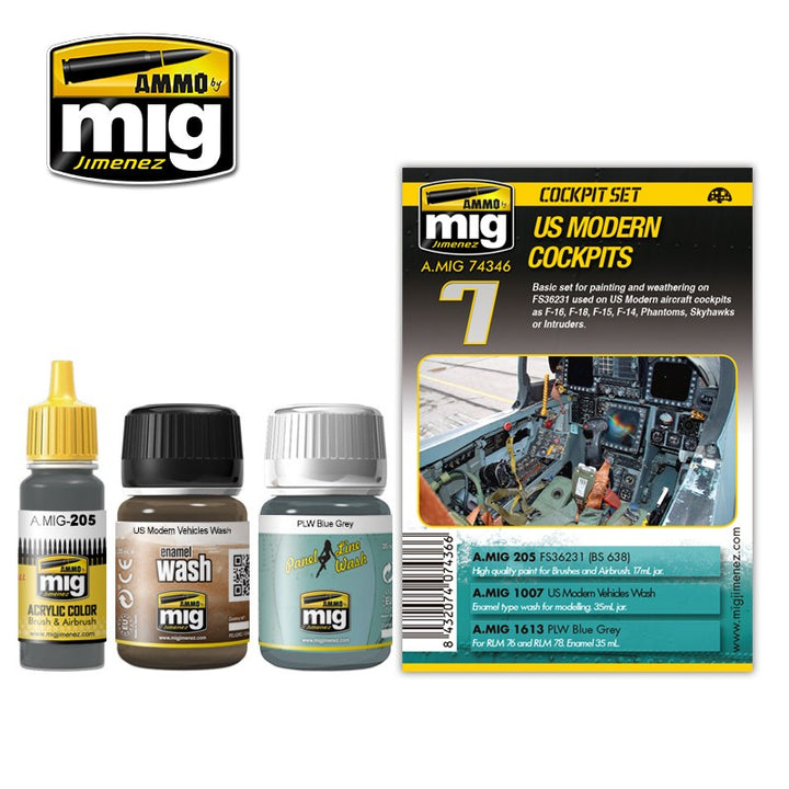 Ammo Mig US Modern Cockpit Weathering Set | 8432074074366