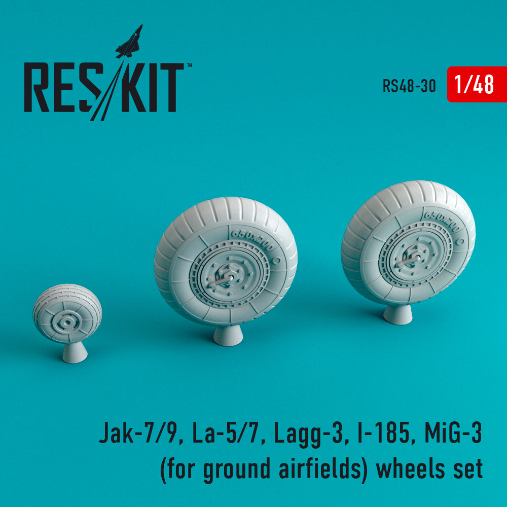 Res/Kit Jak-7/9, La-5/7, Lagg-3, I-185, MiG-3 for ground airfields wheels set | 4824594100306