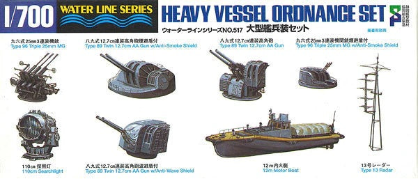 Aoshima 1/700 Heavy Vessel Ordnance Set | 4905083046142