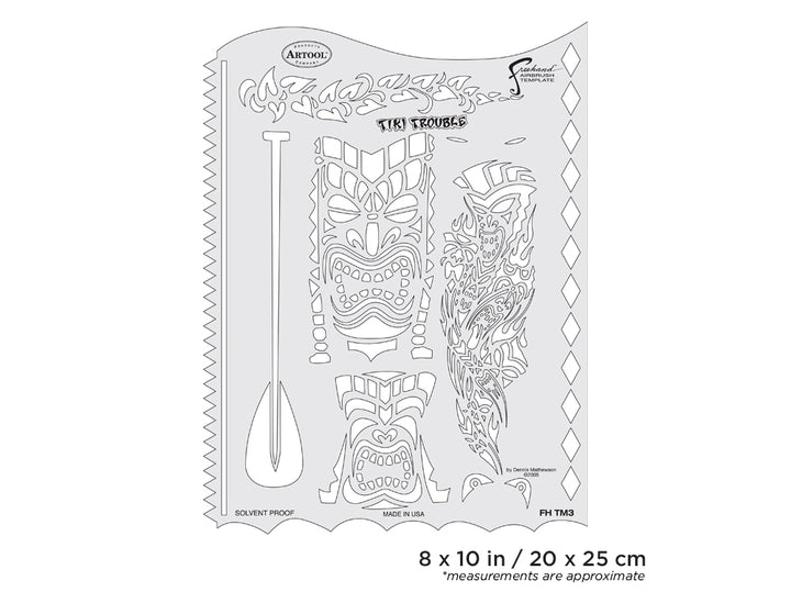 IWATA Artool Tiki Master Tiki Trouble Freehand Airbrush Template by Dennis Mathewson | 758240132844