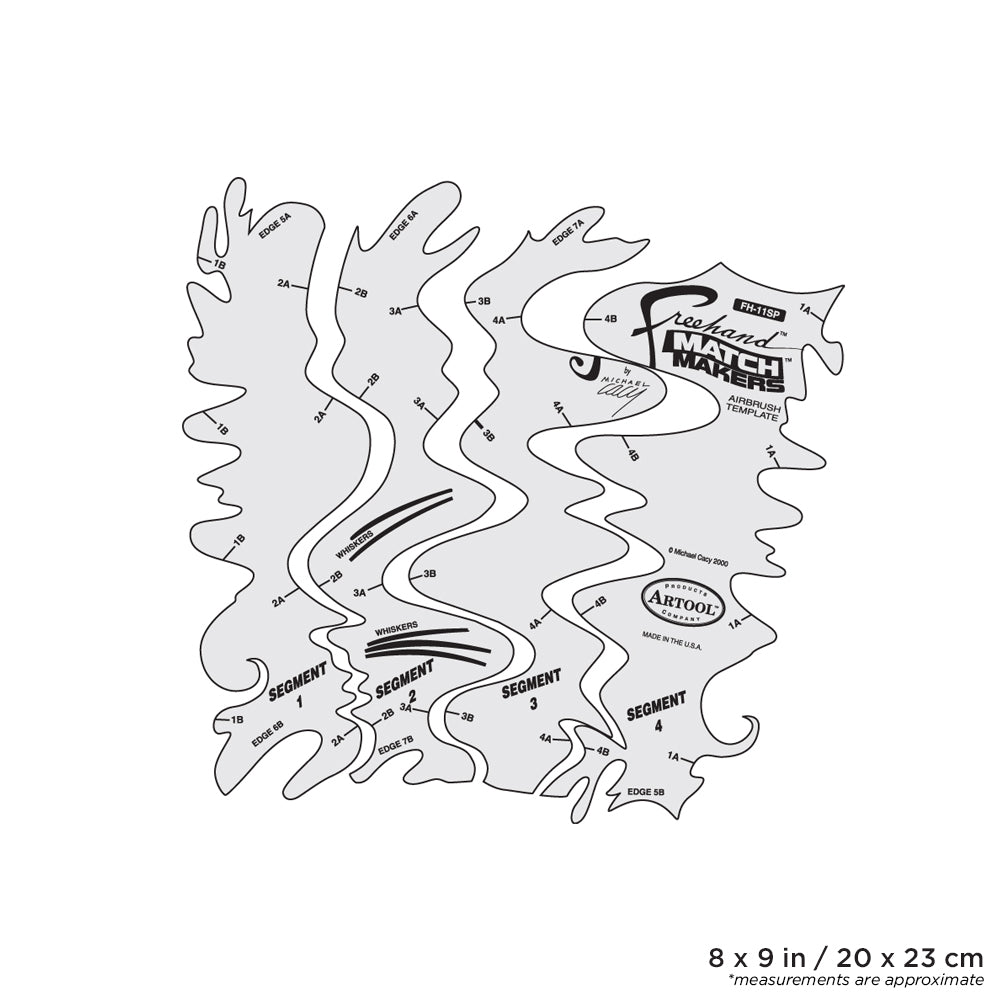 IWATA Artool #11 Matchmakers Freehand Airbrush Template by Michael Cacy | 758240038139