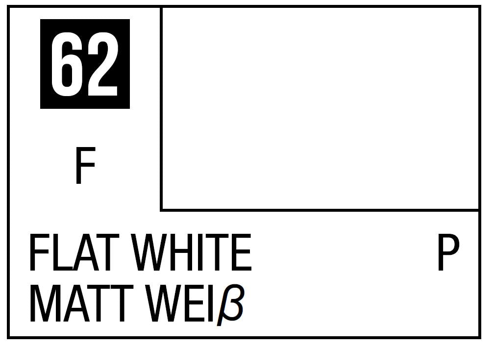 Mr Hobby Mr. Color 62 - Flat White (Flat/Primary) - 10ml | 4973028635195