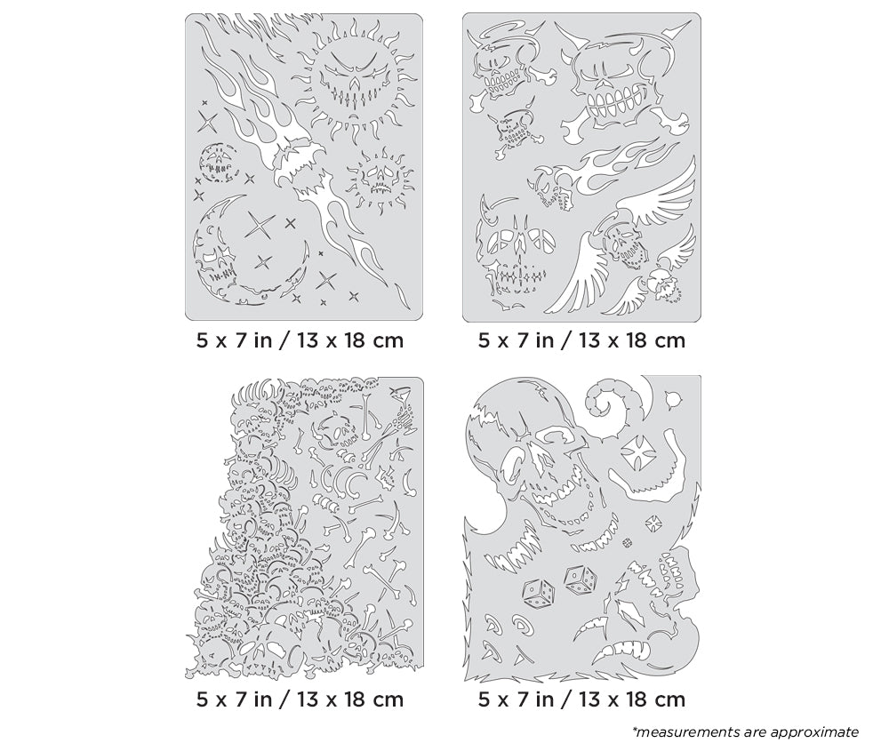 IWATA Artool Son of Skullmaster Mini Series Set Freehand Airbrush Template by Craig Fraser | 758240038313