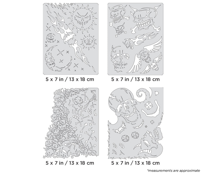 IWATA Artool Son of Skullmaster Mini Series Set Freehand Airbrush Template by Craig Fraser | 758240038313