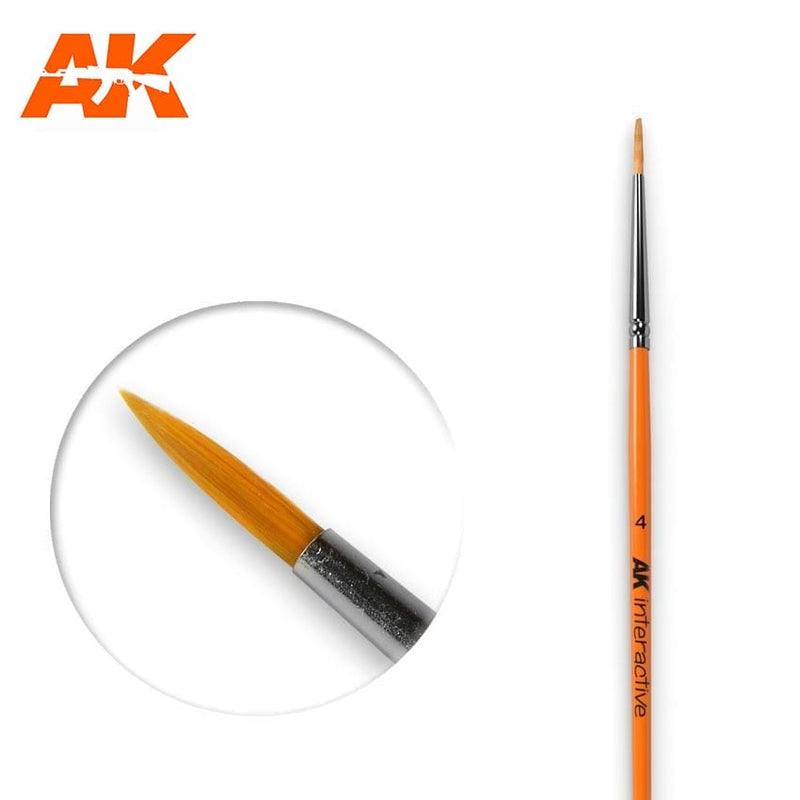 AK Interactive Round Brush 4 Synthetic