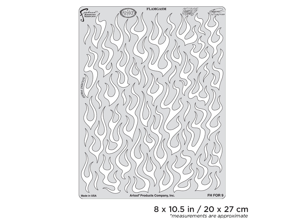IWATA Artool Flame-o-rama 2 Flamgasm Freehand Airbrush Template by Craig Fraser | 758240038450