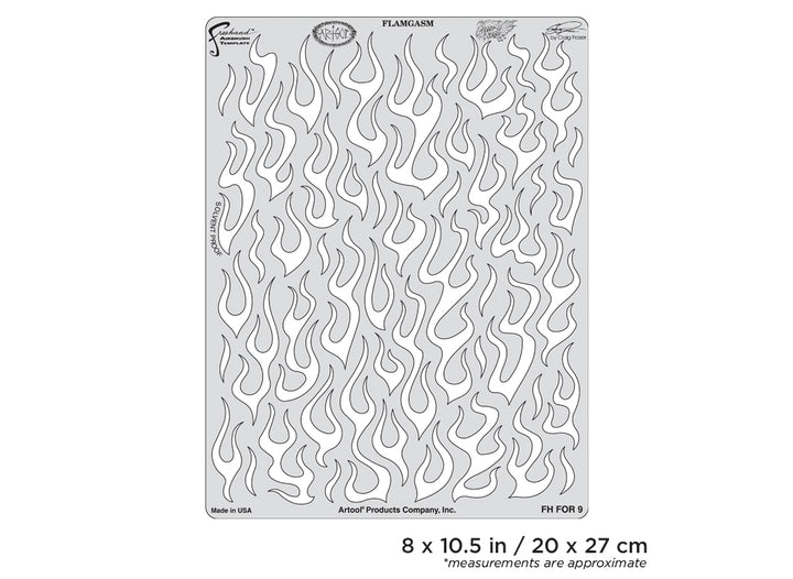 IWATA Artool Flame-o-rama 2 Flamgasm Freehand Airbrush Template by Craig Fraser | 758240038450