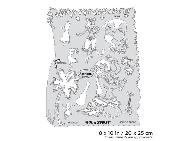 IWATA Artool Tiki Master II Hula Spirit Freehand Airbrush Template by Dennis Mathewson | 758240132905