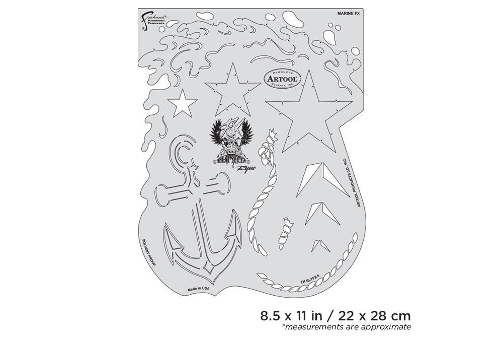IWATA Artool Blasted FX Marine FXFreehand Airbrush Template by Ryan 'Ryno' Templeton | 758240160106