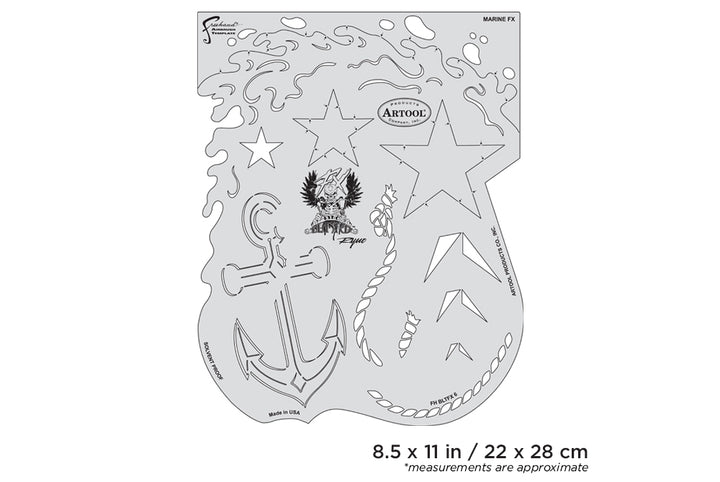 IWATA Artool Blasted FX Marine FXFreehand Airbrush Template by Ryan 'Ryno' Templeton | 758240160106