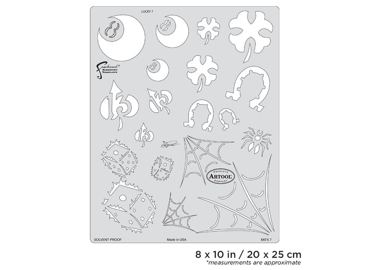 IWATA Artool Kustom Kulture Lucky 7 Freehand Airbrush Template by Craig Fraser | 758240150176