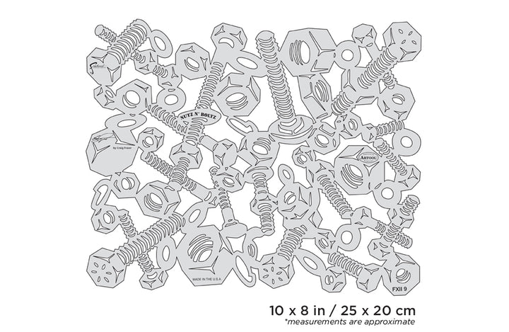 IWATA Artool FX II Nutz N' Boltz Freehand Airbrush Template by Craig Fraser | 758240138228