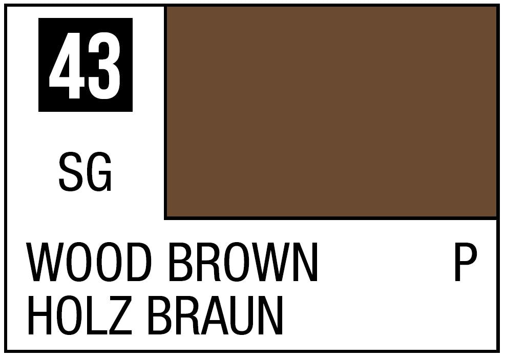 Mr Hobby Mr. Color 43 - Wood Brown (Semi-Gloss/Primary) - 10ml | 4973028635010