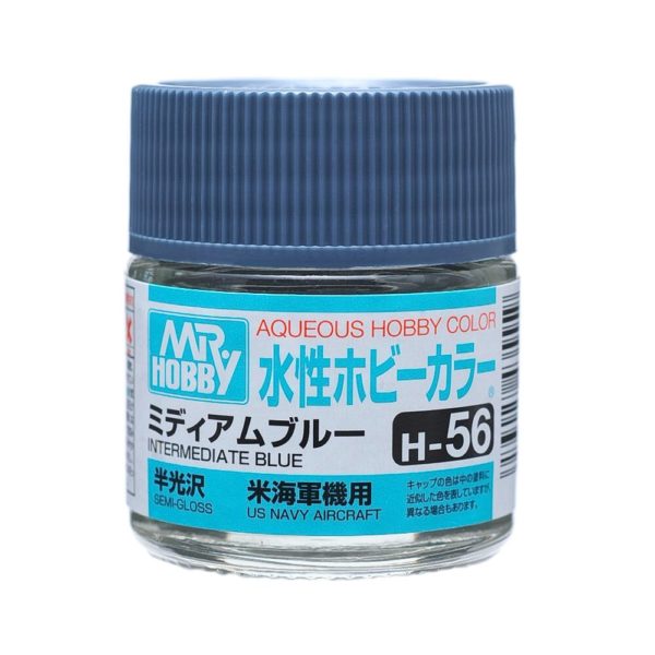 Mr Hobby Aqueous Color H56 Semi-Gloss Intermediate Blue 10ml Bottle | 4973028738872