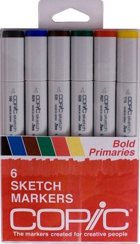 Copic Sketch Marker Bold Primaries 6Pc Set | 4511338059135