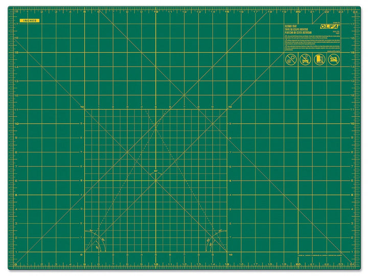 OLFA 18' x 24' Double Sided Rotary Mat, Green (RM-SG) | 91511300123