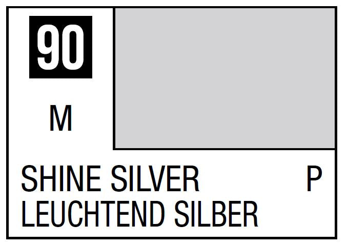 Mr Hobby Mr. Color 90 - Shine Silver (Metallic/Primary) - 10ml | 4973028635393