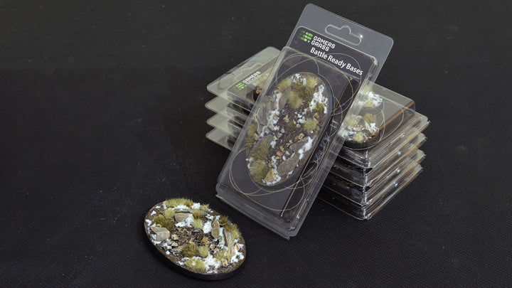 Gamers Grass Battle Ready Bases - Winter - Oval 105mm (x1) | 738956788337