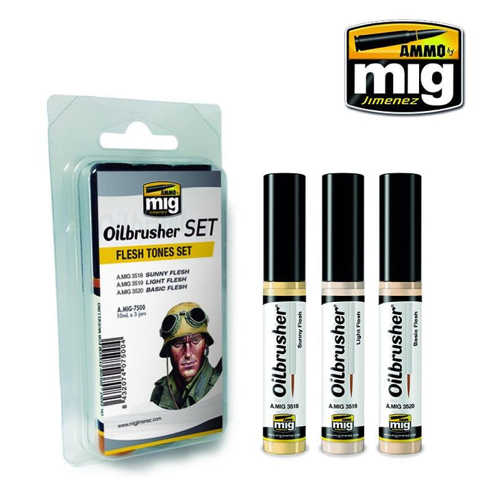 Ammo Mig Oilbrusher Flesh Tones Set | 8432074075004
