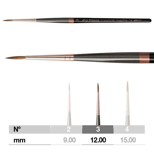 Da Vinci Miniature Maestro Series 76 Brush - Pointed, Short Handle, Size 3 | 4017505218362