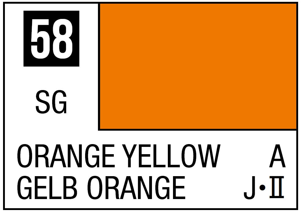 Mr Hobby Mr. Color 58 - Orange Yellow (Semi-Gloss/Aircraft) - 10ml | 4973028635157