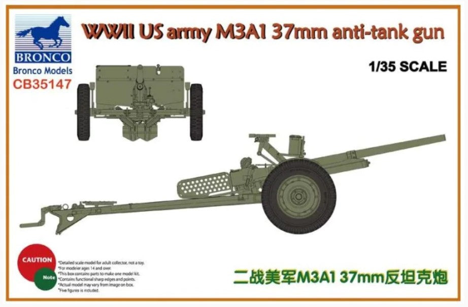 Bronco Models 1/35 WWII US army M3A1 37mm Anti-Tank Gun | 6970162330175