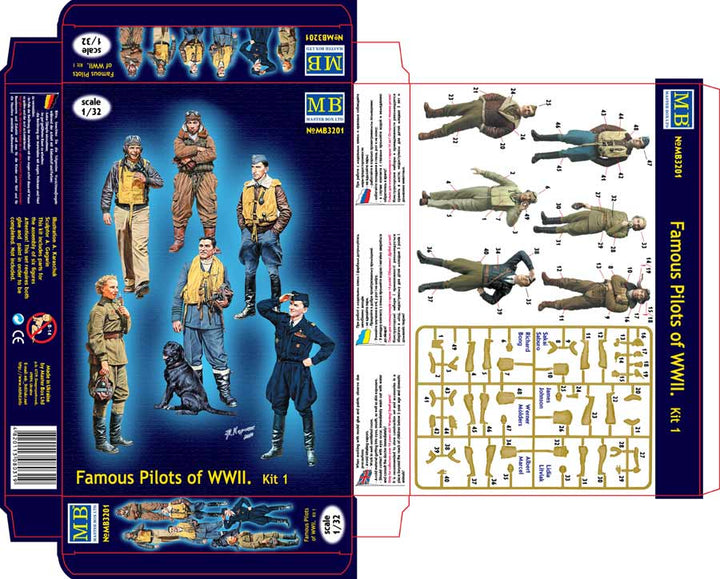 MASTER BOX 1/32 Series Famous pilots of WWII era, kit No.1 | 4820113080319