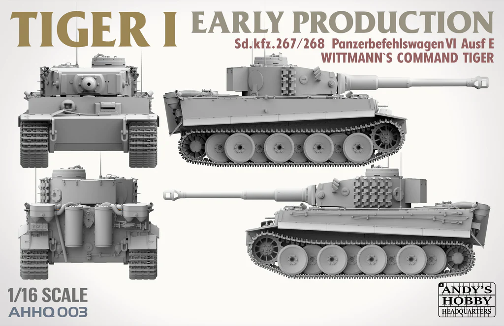 Andy's Hobby HQ 1/16 Tiger I Early Production with Full Figure | 783495788201