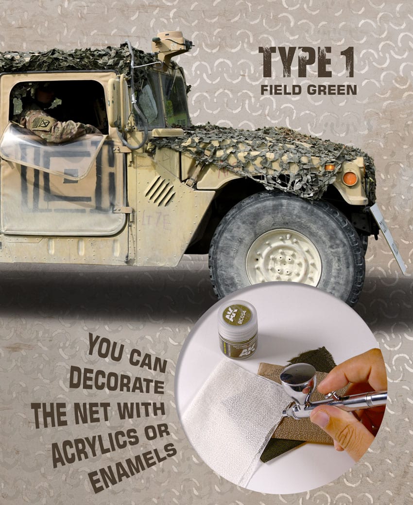AK Interactive Regular Camouflage Net Type 1 Green | 8436564928436