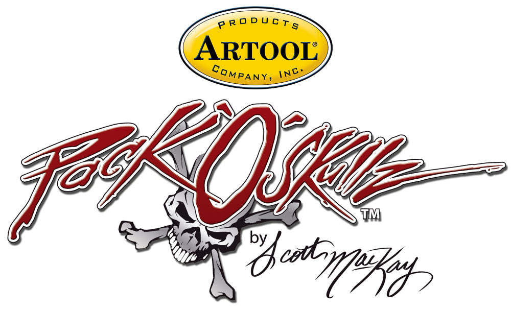 IWATA Artool Pack o' Skullz 2 Freehand Airbrush Template by Scott Mackay | 758240038603