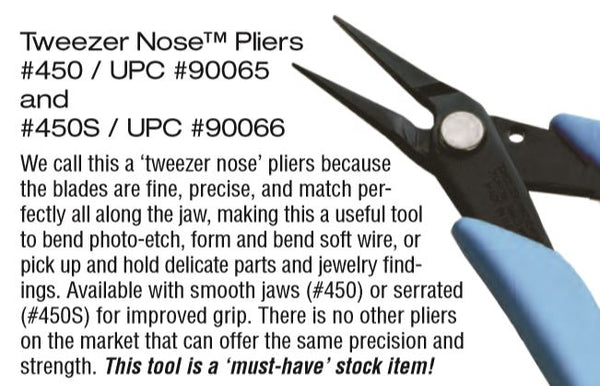 Xuron Tweezer Nose Pliers - Smooth (450) 90065