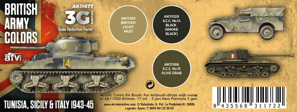 AK Interactive 3G British Army Colors Tunisia, Sicily & Italy 1943-45