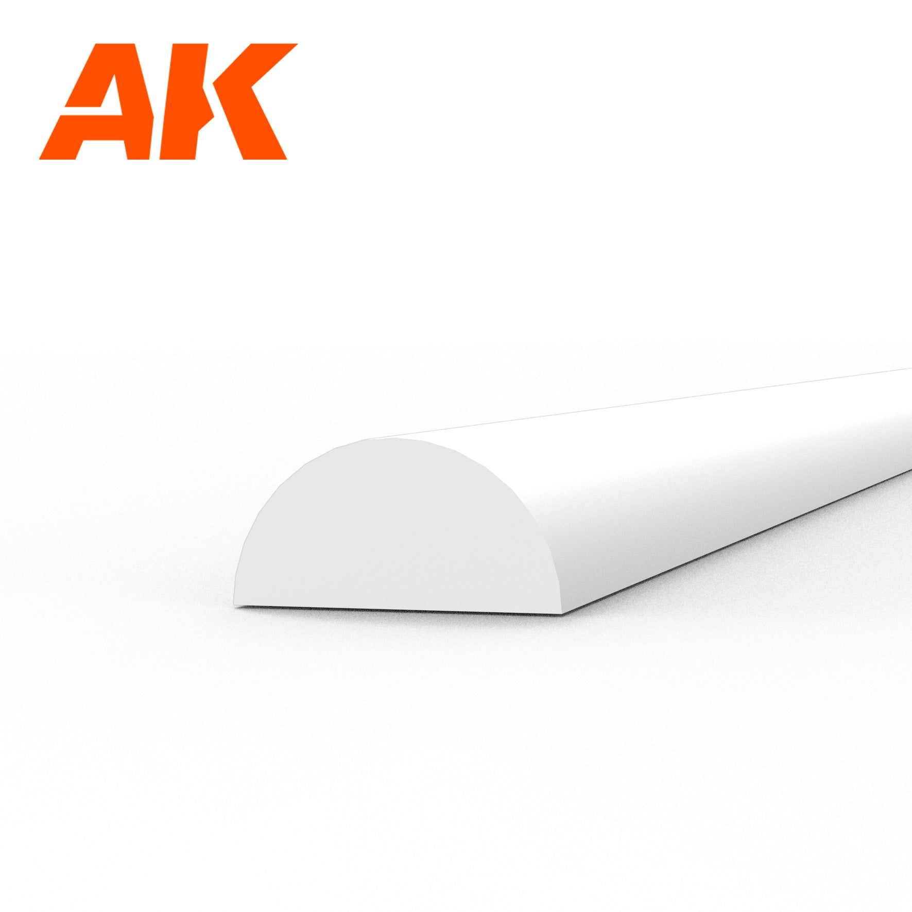AK Interactive Styrene Half Cane - 3.00 x 350mm x 3 Units | 8435568313477