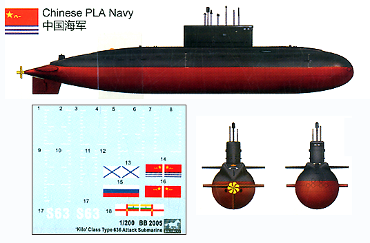 Bronco Models 1/200 Kilo Type 636 Attack Submarine | 4544032659707