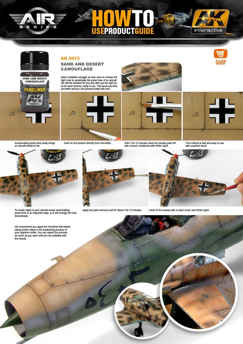 AK Interactive Paneliner For Sand And Desert Camouflage 35ml | 8436535573535