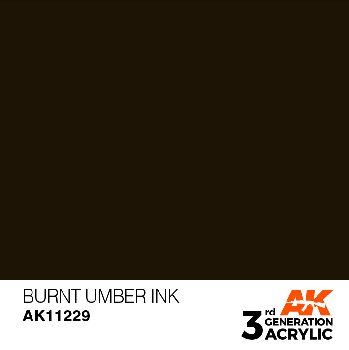 AK Interactive 3G Acrylic Burnt Umber INK 17ml | 8435568304628